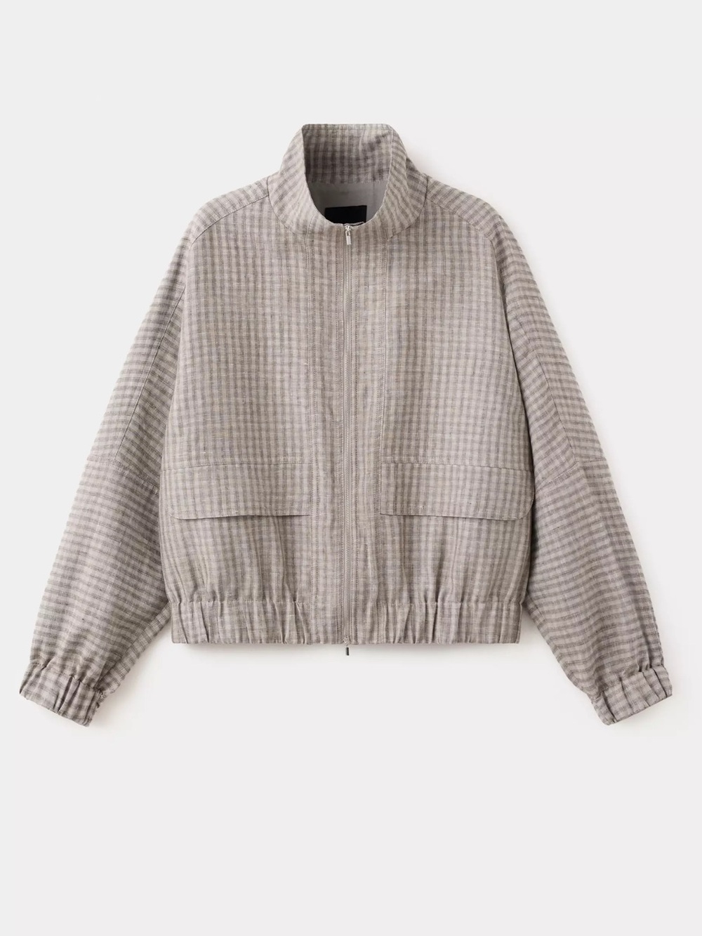 Mango Checked Bomber Jacket